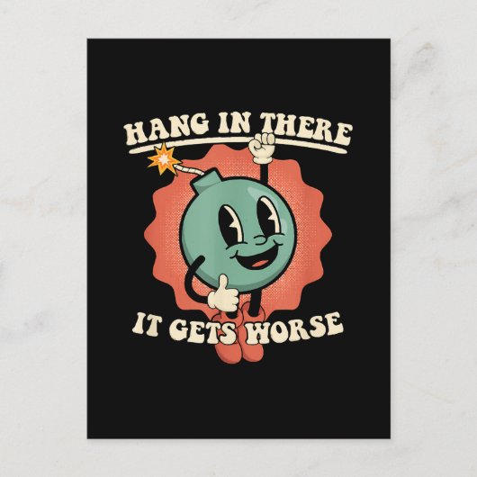 Ding in it's wird schlimmer Funny Cartoon Bomb Postkarte (Vorderseite)