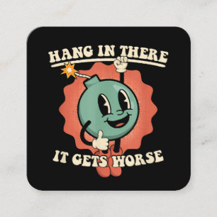 Ding in it's wird schlimmer Funny Cartoon Bomb Quadratische Visitenkarte