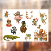 Dingaling Bros Circus acts Fensteraufkleber (Blatt 2)