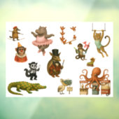 Dingaling Bros Circus acts Fensteraufkleber (Blatt 3)