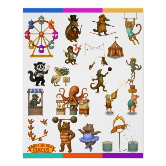Dingaling Bros Circus acts Poster (Vorderseite)