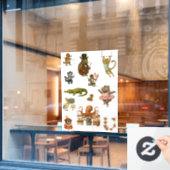 Dingaling Bros Zirkusauftritte Fensteraufkleber (Café-Fenster)