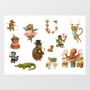 Dingaling Bros Zirkusauftritte Fensteraufkleber