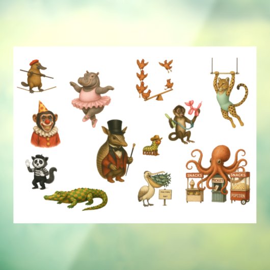 Dingaling Bros Zirkusauftritte Fensteraufkleber (Blatt 3)