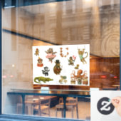 Dingaling Bros Zirkusauftritte Fensteraufkleber (Café-Fenster)