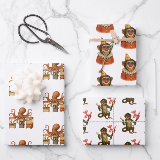 Dingaling Bros Zirkusauftritte Geschenkpapier Set (Vorderseite)