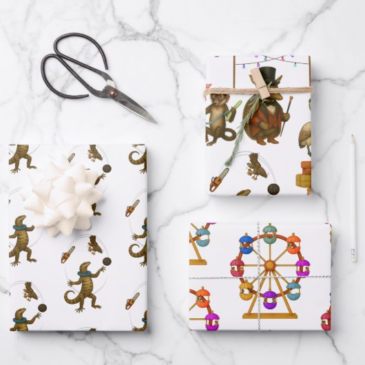 Dingaling Bros Zirkusauftritte Geschenkpapier Set (Vorderseite)