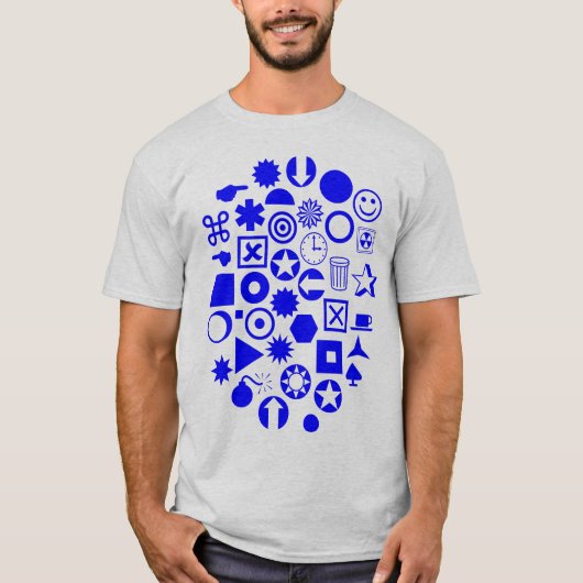 Dingbat Abstract - Blau T-Shirt (Vorderseite)