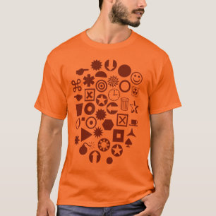Dingbat Abstrakt - Walnuss T-Shirt