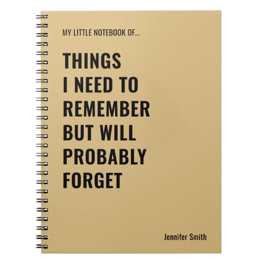 Dinge, an die ich mich erinnern muss notizblock (Vorderseite)