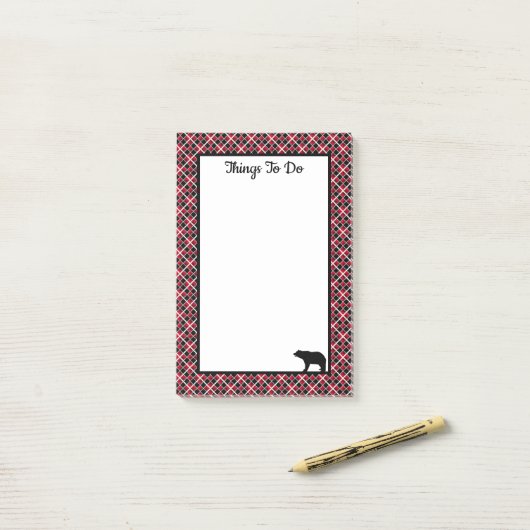 Dinge, die auf schwarz & rot gekreuzt zu bemerken post-it klebezettel (Auf Schreibtisch)