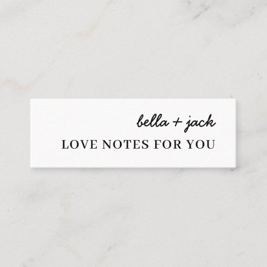 Dinge, die ich an dir liebe - romantisches Design Mini Visitenkarte (Vorderseite)