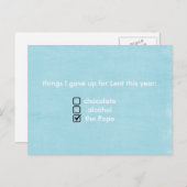Dinge, die ich dieses Jahr für Lent aufgegeben hab Postkarte (Vorne/Hinten)