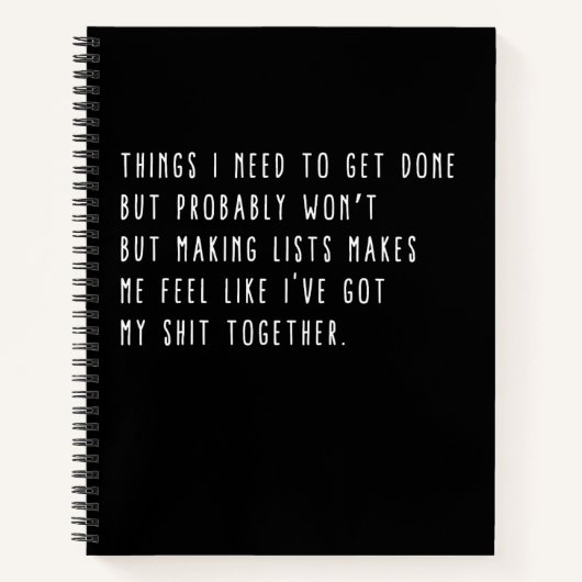 Dinge, die ich erledigen muss, aber wahrscheinlich notizblock (Vorderseite)