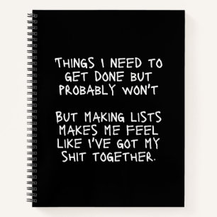 Dinge, die ich erledigen muss, aber wahrscheinlich notizblock