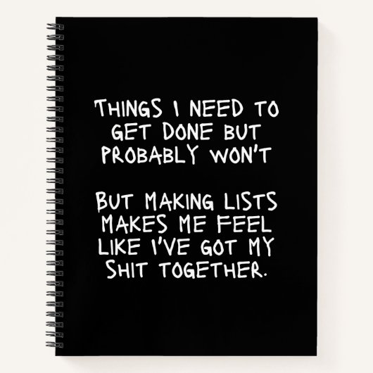 Dinge, die ich erledigen muss, aber wahrscheinlich notizblock (Vorderseite)