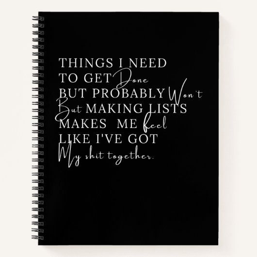 Dinge, die ich erledigen muss, aber wahrscheinlich notizblock (Vorderseite)