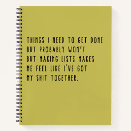 Dinge, die ich erledigen muss, aber wahrscheinlich notizblock