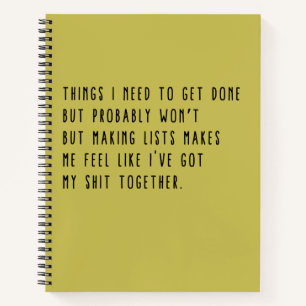 Dinge, die ich erledigen muss, aber wahrscheinlich notizblock