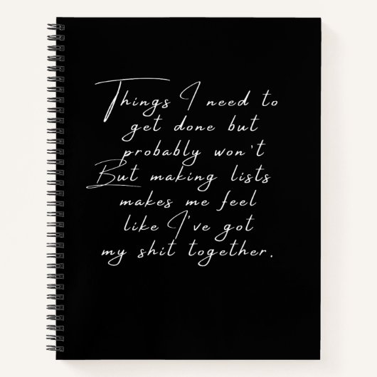 Dinge, die ich erledigen muss, aber wahrscheinlich notizblock (Vorderseite)