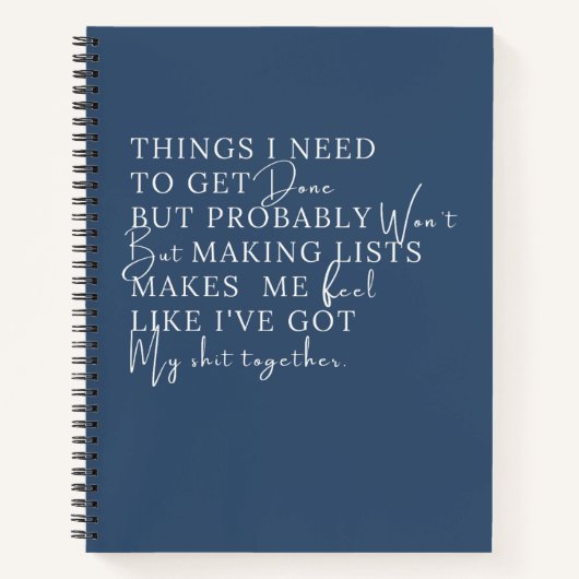 Dinge, die ich erledigen muss, aber wahrscheinlich notizblock (Vorderseite)