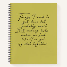 Dinge, die ich erledigen muss, aber wahrscheinlich notizblock