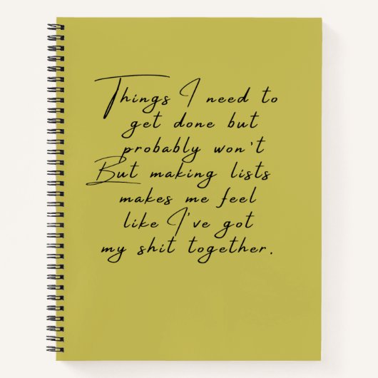 Dinge, die ich erledigen muss, aber wahrscheinlich notizblock (Vorderseite)