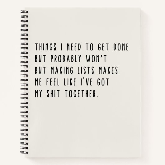 Dinge, die ich erledigen muss, aber wahrscheinlich notizblock (Vorderseite)