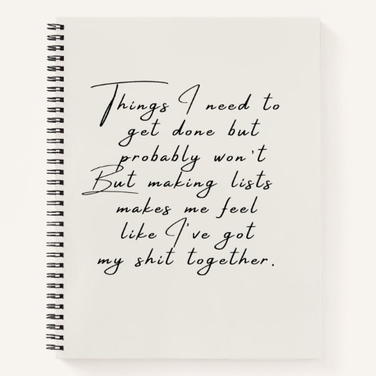 Dinge, die ich erledigen muss, aber wahrscheinlich notizblock (Vorderseite)
