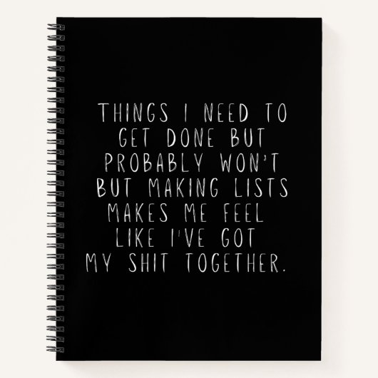 Dinge, die ich erledigen muss, aber wahrscheinlich notizblock (Vorderseite)