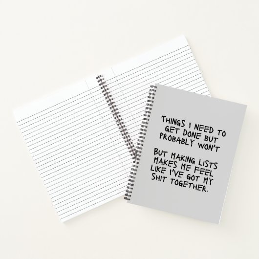 Dinge, die ich erledigen muss, aber wahrscheinlich notizblock (Innenseite)