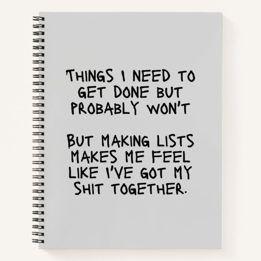 Dinge, die ich erledigen muss, aber wahrscheinlich notizblock (Vorderseite)