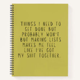 Dinge, die ich erledigen muss, aber wahrscheinlich notizblock