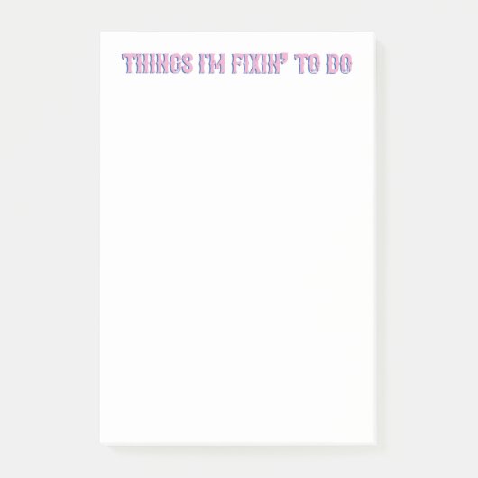 Dinge, die ich fixe', um es Notizen zu schreiben (Vorderseite)