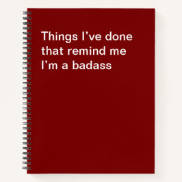 Dinge, die ich getan habe, die mich daran erinnern notizblock