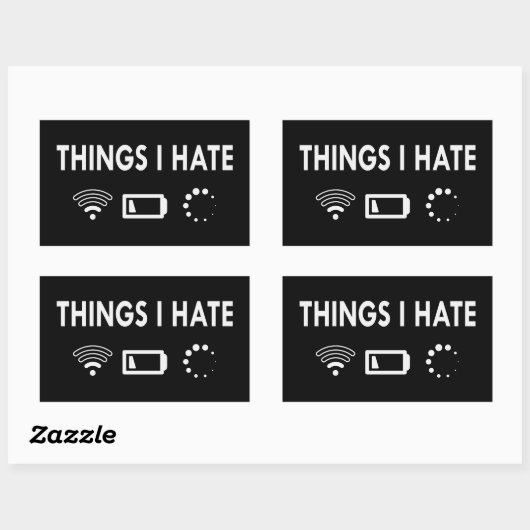 Dinge, die ich hasse rechteckiger aufkleber (Blatt)