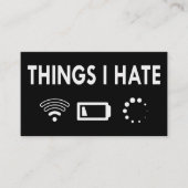 Dinge, die ich hasse visitenkarte (Vorderseite)