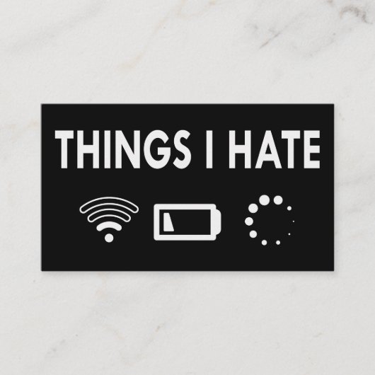 Dinge, die ich hasse visitenkarte (Vorderseite)