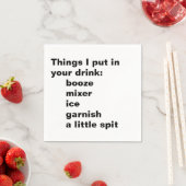 Dinge, die ich in Cocktail-Servietten stecke Serviette (Beispiel)