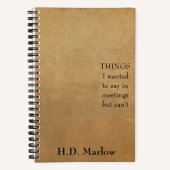 Dinge, die ich in Meetings gewollt habe, aber nich Notizblock (Vorderseite)