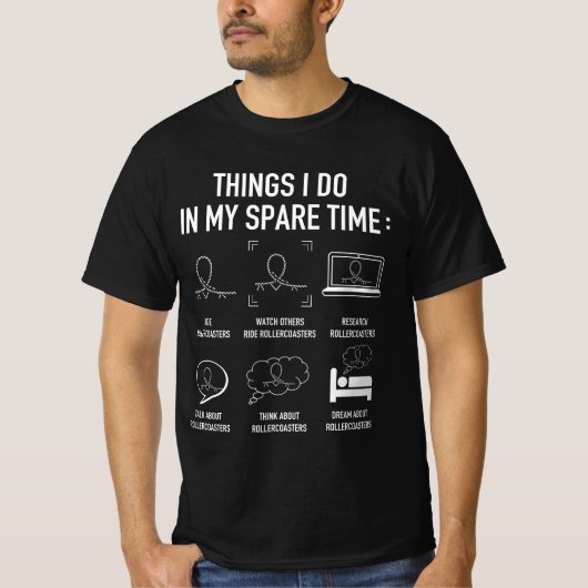 Dinge, die ich in meinem Freizeit Rollercores Them T-Shirt (Vorderseite)