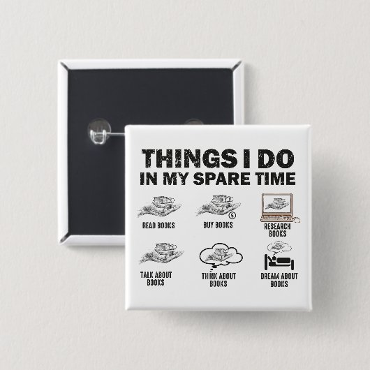 Dinge, die ich in meinen Zeitbüchern mache Button (Vorne & Hinten)