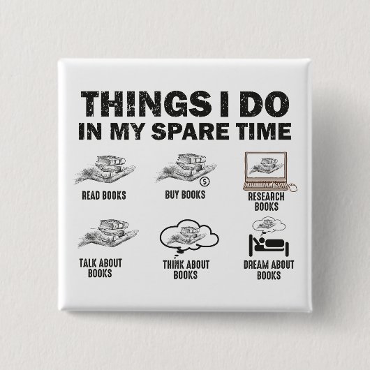 Dinge, die ich in meinen Zeitbüchern mache Button (Vorderseite)