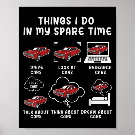 Dinge, die ich in meiner Freizeit Auto - Funny Car Poster (Vorne)