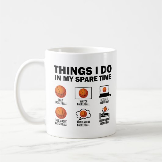 Dinge, die ich in meiner Freizeit Basketball tun Kaffeetasse (Links)