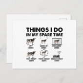 Dinge, die ich in meiner Freizeit Bauer Kühe schen Postkarte (Vorne/Hinten)