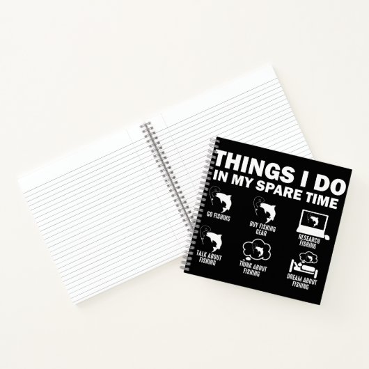 Dinge, die ich in meiner Freizeit beim Angeln tue Notizblock (Innenseite)