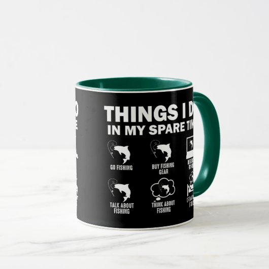 Dinge, die ich in meiner Freizeit beim Angeln tue Tasse (VorderseiteRechts)