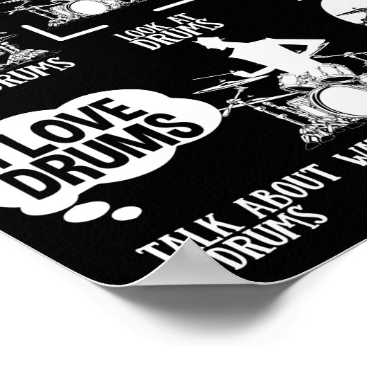 Dinge, die ich in meiner Freizeit Drummer Musiker Poster (Ecke)