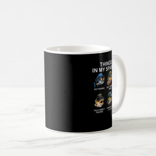 Dinge, die ich in meiner Freizeit Funny Fishing 2 Kaffeetasse (VorderseiteRechts)